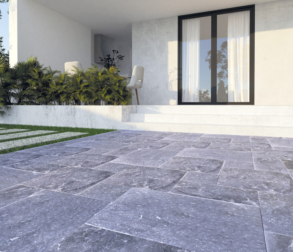 Blue Grey Marble Outdoor Pavers