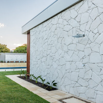 Arctic Stone Wall Cladding Outdoor Shower - Limestone