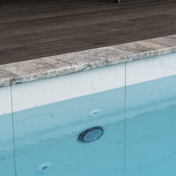 Silver Travertine Pool Coping - SA Pools