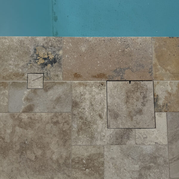 Country Blend Travertine Pool Paving French Pattern | Hourigan Landscaping4