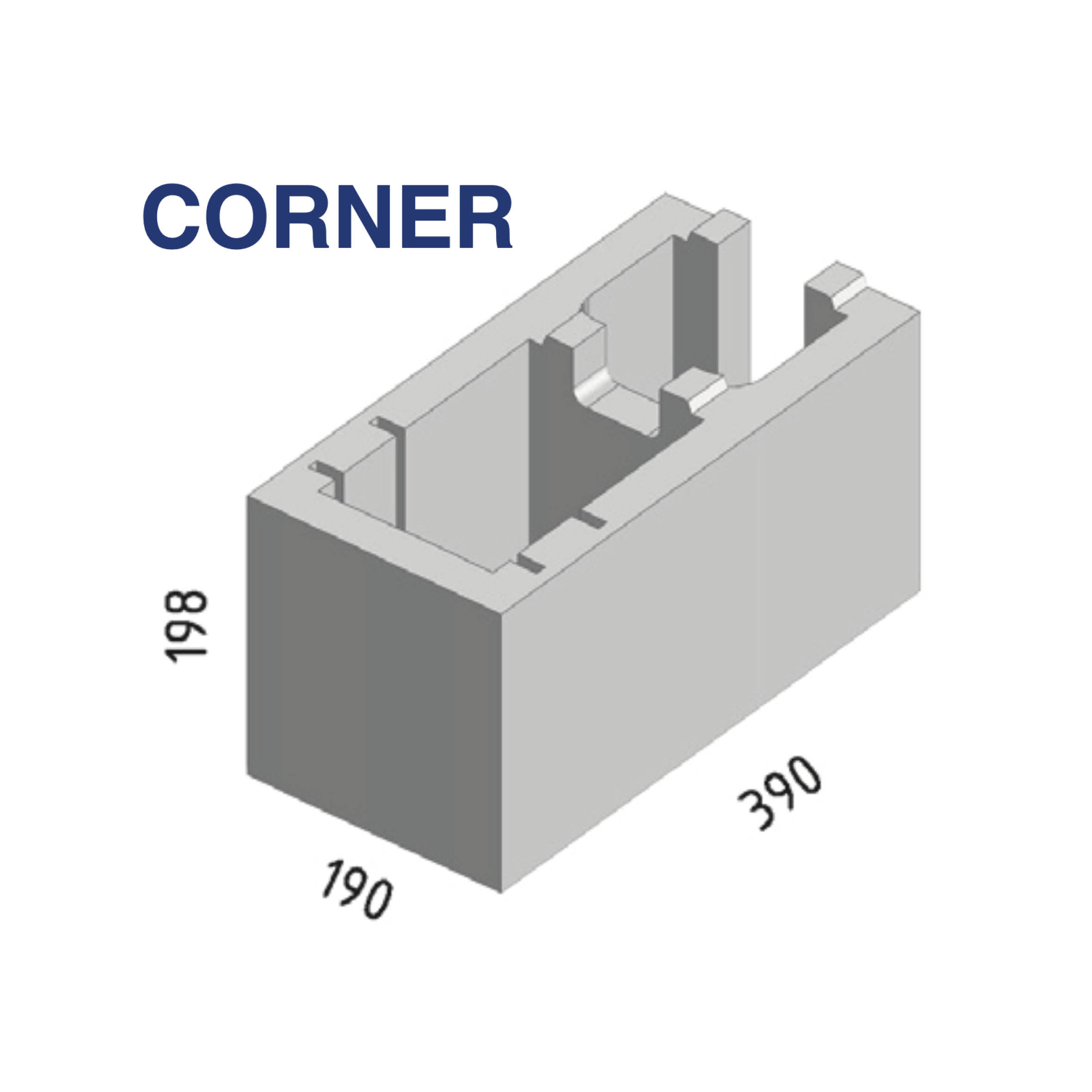Grey Easy Lock Block - Corner Block