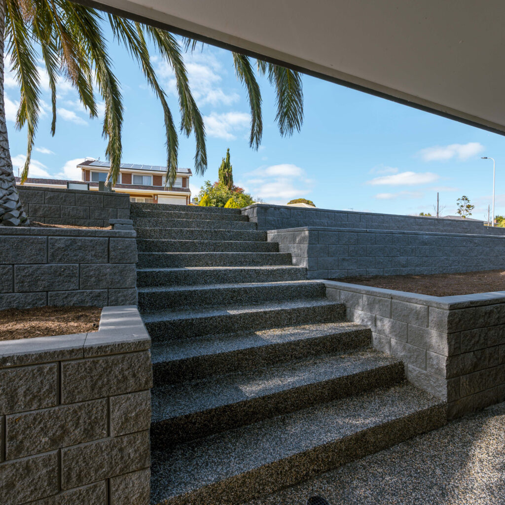 Easy Wall Block Retaining Wall | Charcoal | Southern Earth Landscaping5