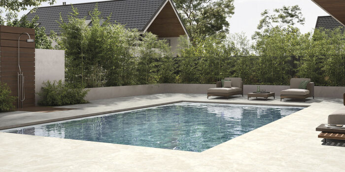 Stoneware Streaky White Pool Pavers