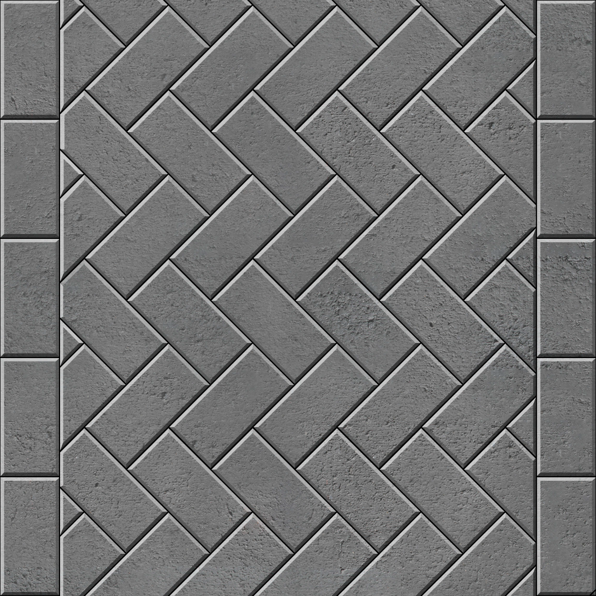 45 Herringbone with flat header course Grey1200