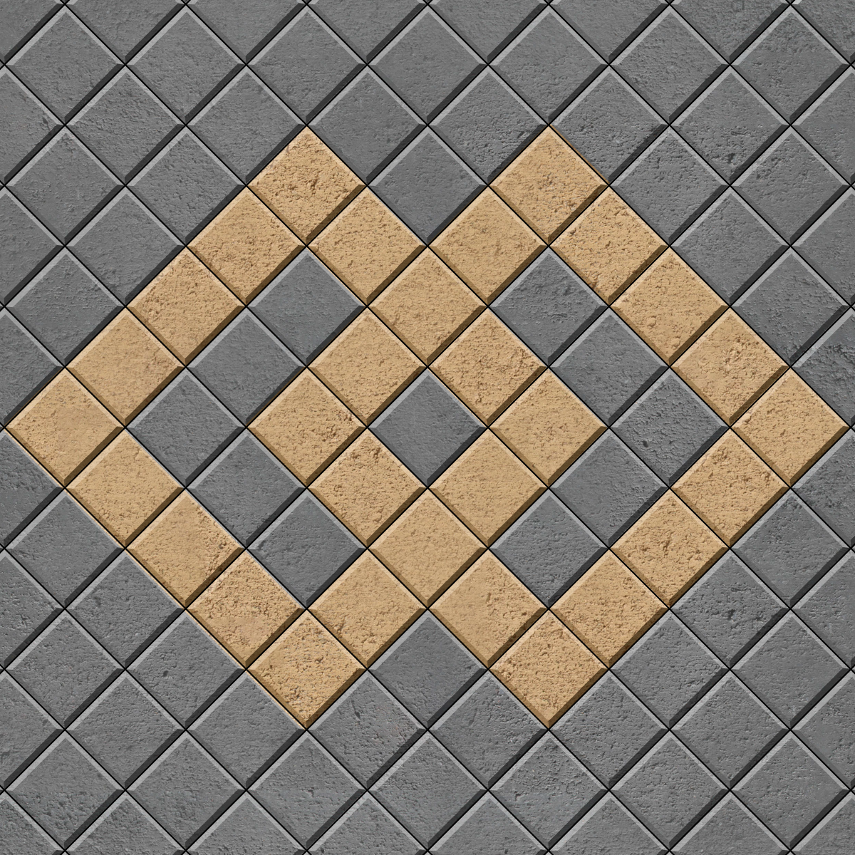 45 Stack Bond with contrasting double diamond inlay 45 Stack Bond with contrasting double diamond inlay