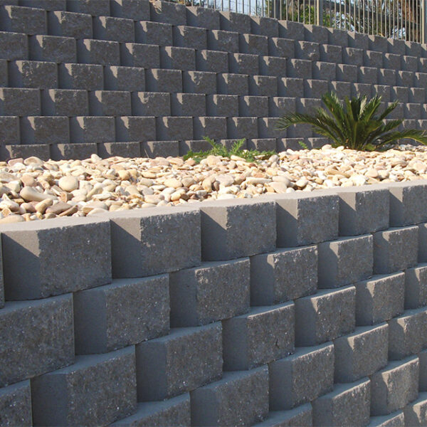 Backyard Block Retaining Wall - Charcoal