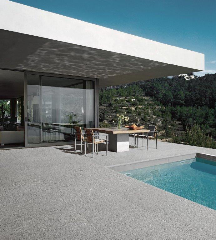 Stoneware Terrazzo Pool Area Pavers | Ice Snow