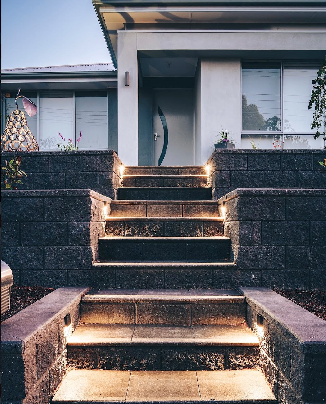 Versawall Blocks with steps lights Charcoal | Southern Earth Landscaping