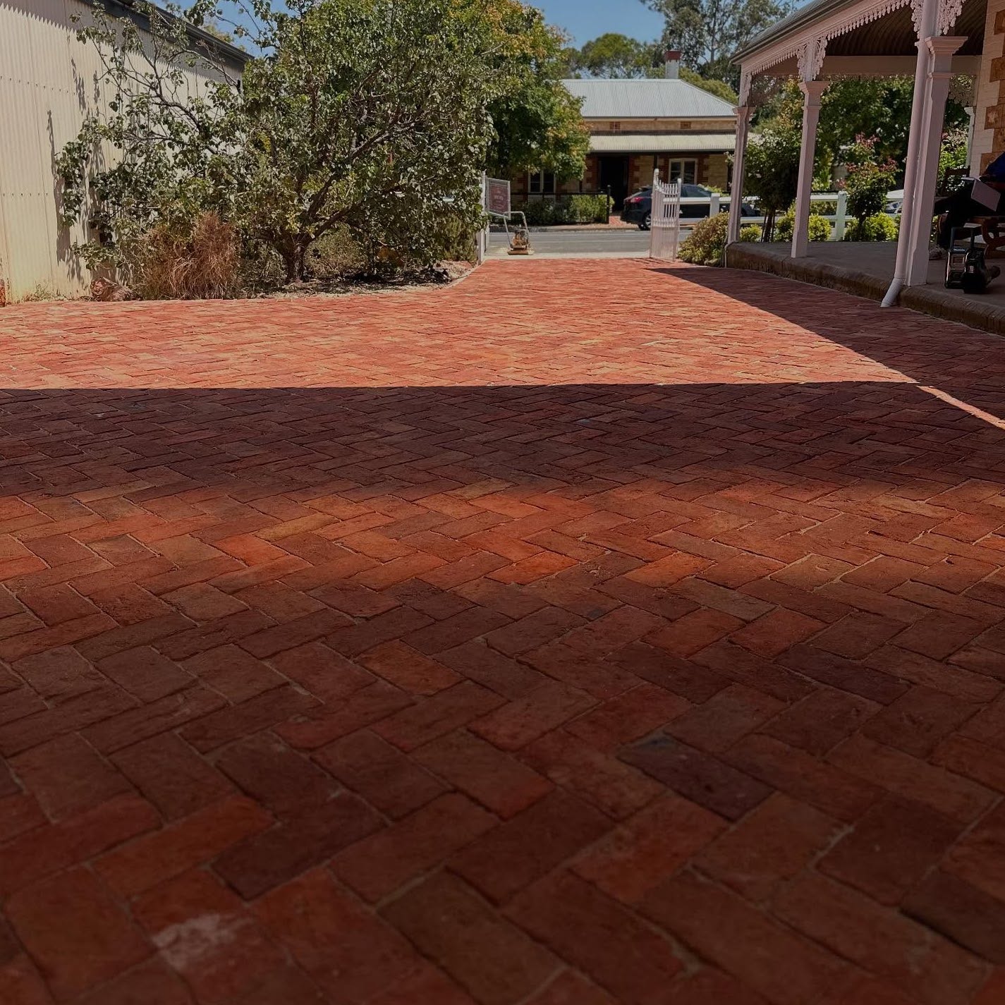 Old Red Sandstock Pavers Driveway | Vanscapes Strathalbyn