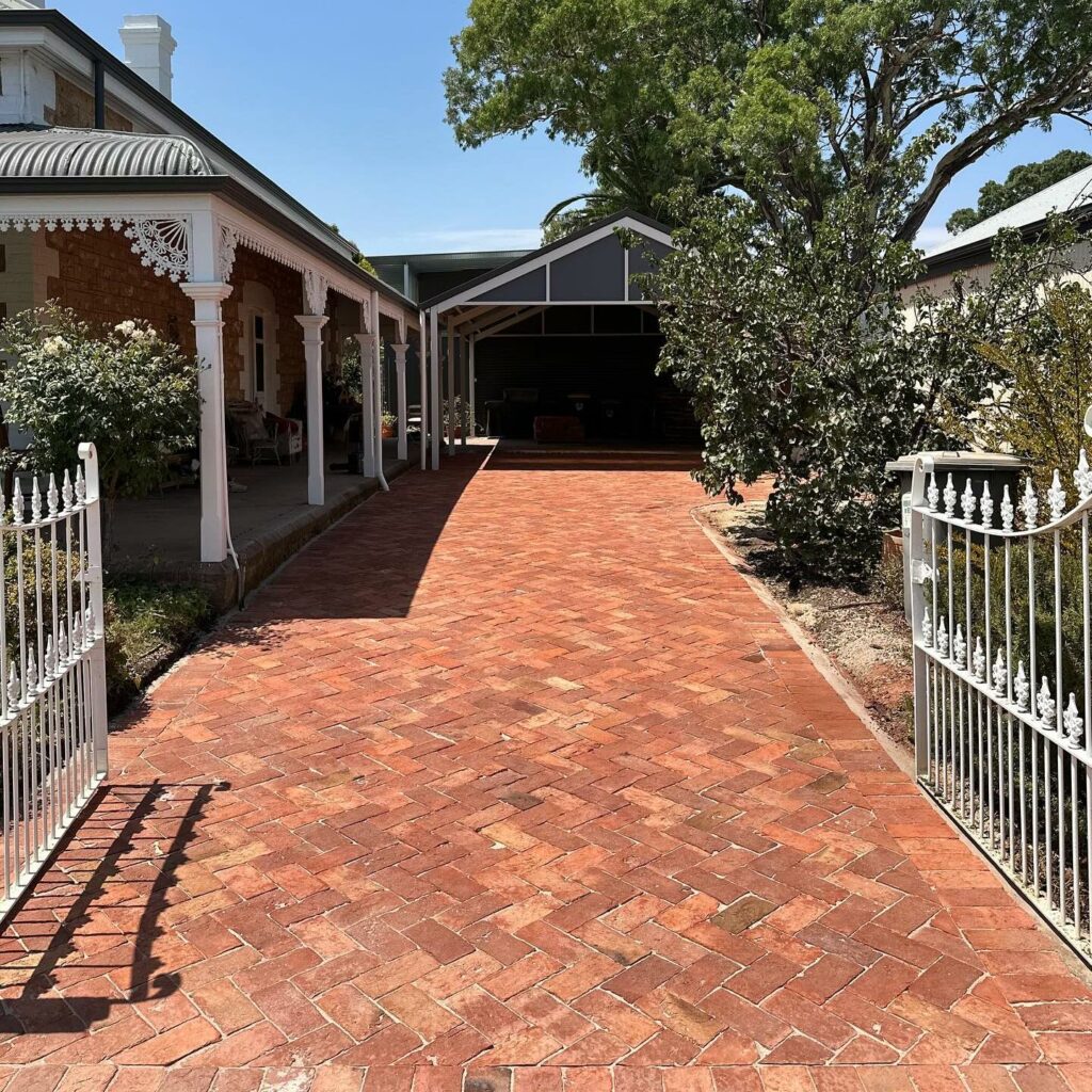 Old Red Sandstock Paving Driveway | Vanscapes Strathalbyn