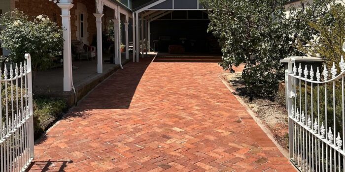 Old Red Sandstock Paving Driveway | Vanscapes Strathalbyn