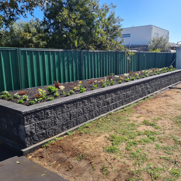 Easy Wall Block Retaining Wall & Versa Cap Charcoal | Michael Nargy