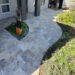 12mm Silver Travertine French Pattern tiles front porch | Hourigan Landscaping